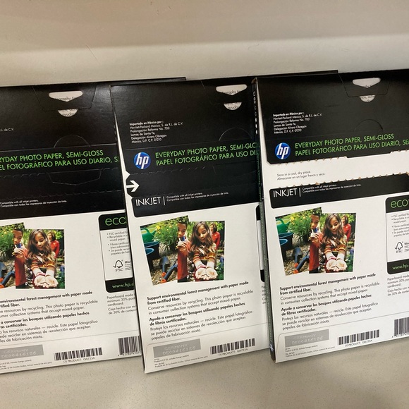 hp Everyday Photo Paper 50 semi-gloss 8.5” x 11” sheets. Three boxes total! - Picture 2 of 5